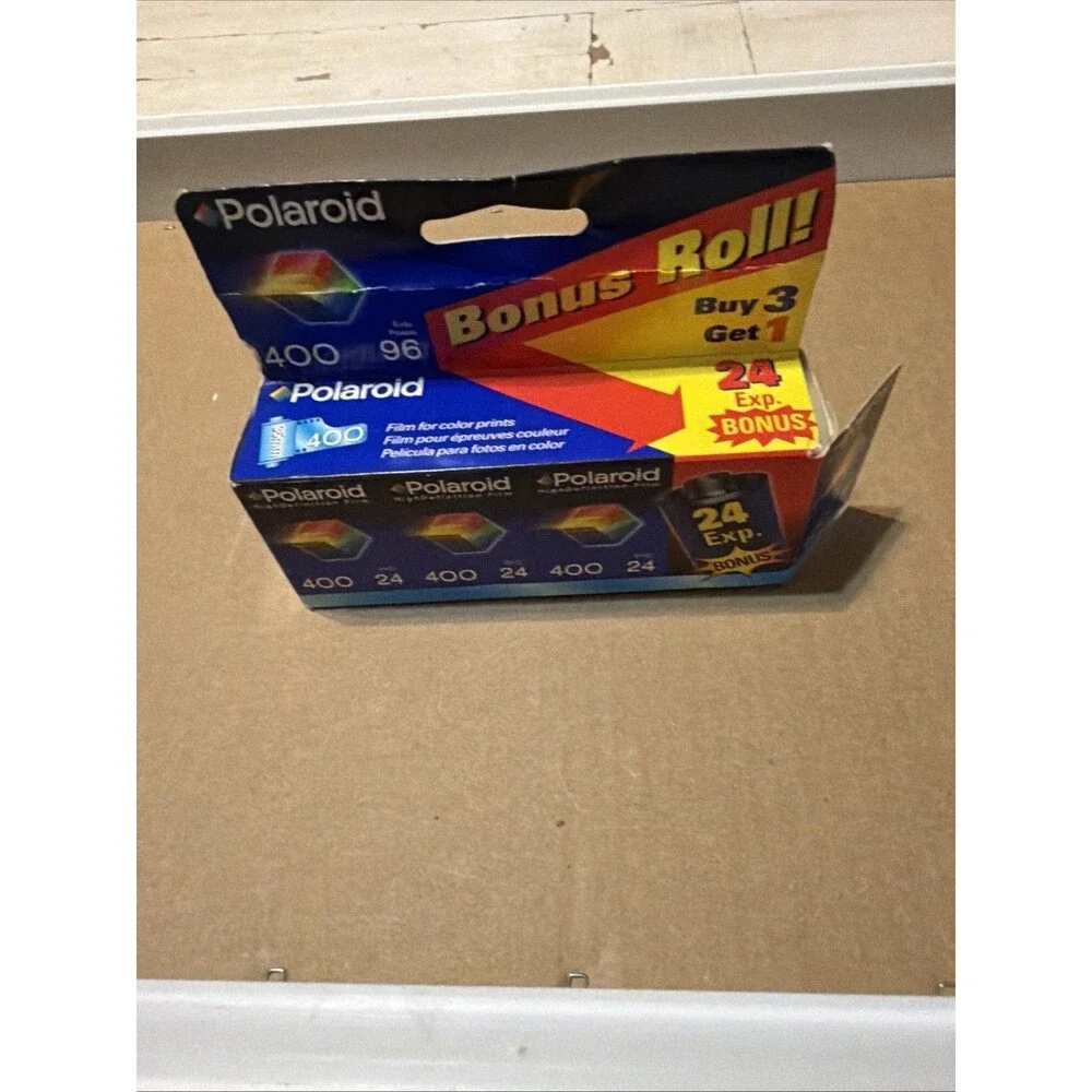 Vtg Polaroid 400 35mm Film 96 Exposures 3 Rolls of 24- 1/4used Exp 9/2003